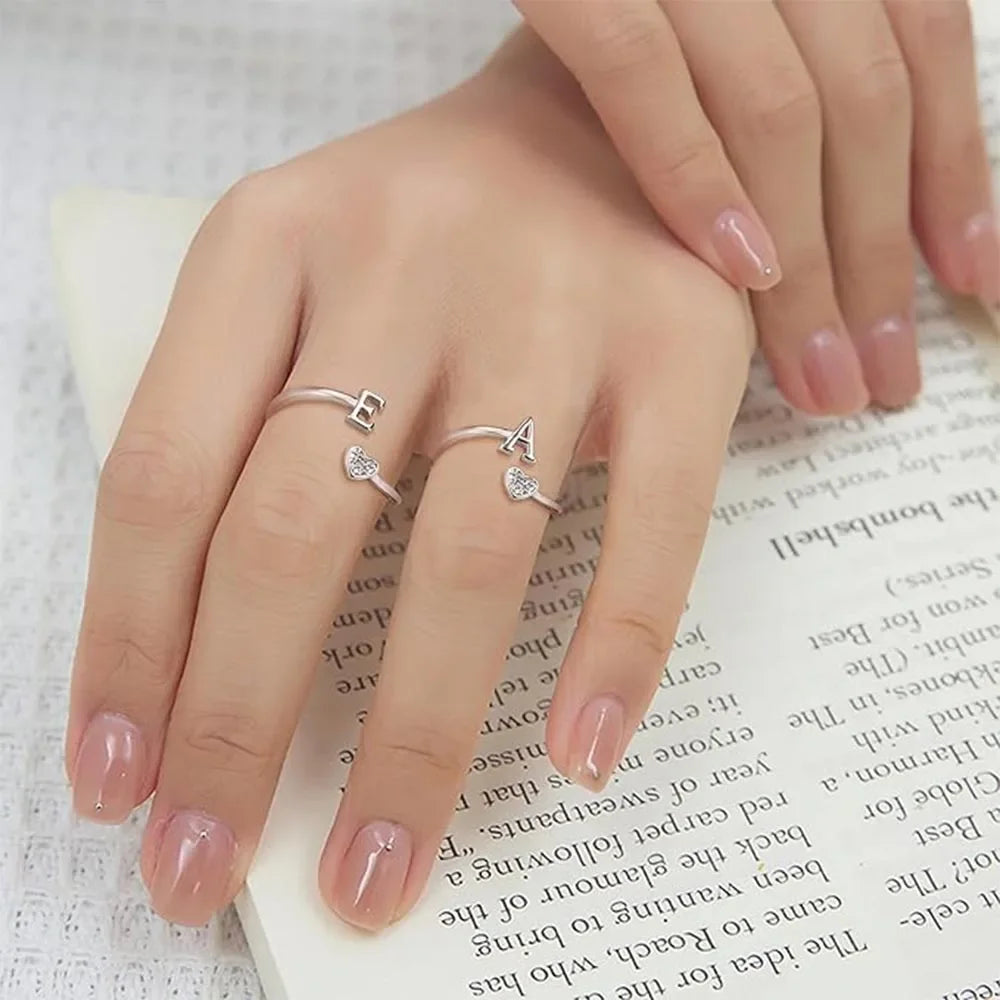 Fansilver Initial Ring