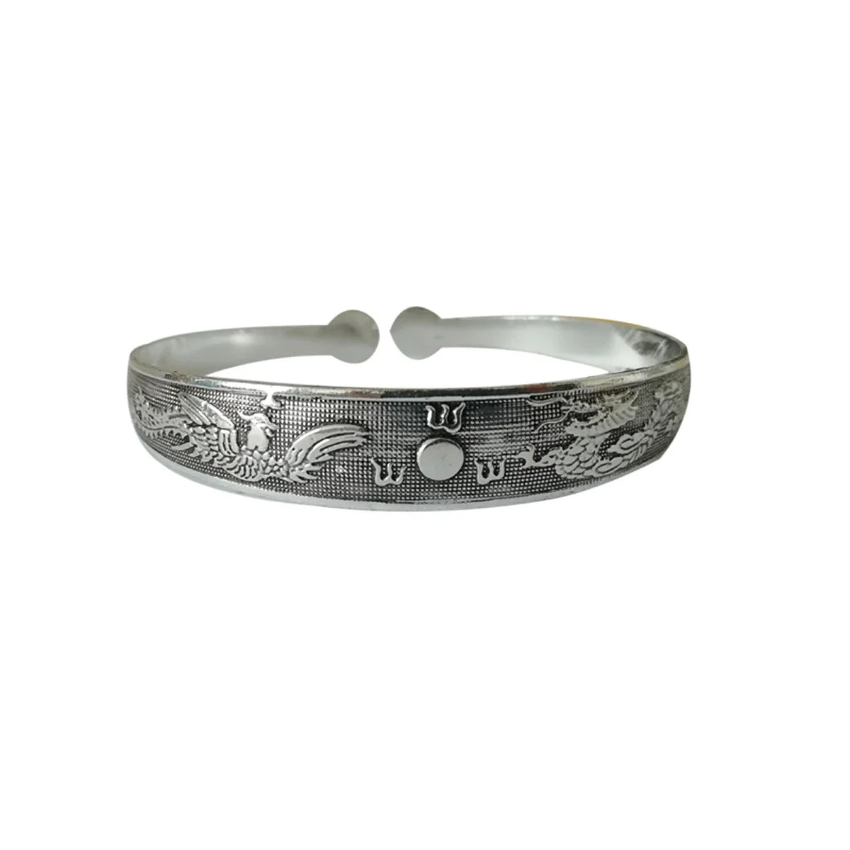 New Retro Cuff Bracelets Tibetan Silver Metal Carving Fish Elephant Flower Bangles Vintage Gypsy Jewelry Female Gifts