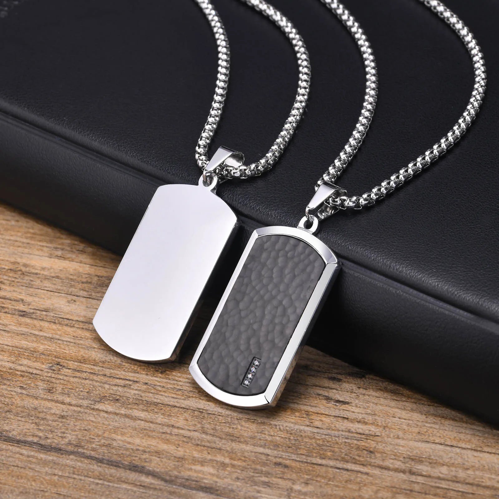 Stainless Steel Jewelry Dog Tag Man Necklace Pendant Geometric For  Wedding Birthday Party Mom Girlfriend Valentine's Day Gift
